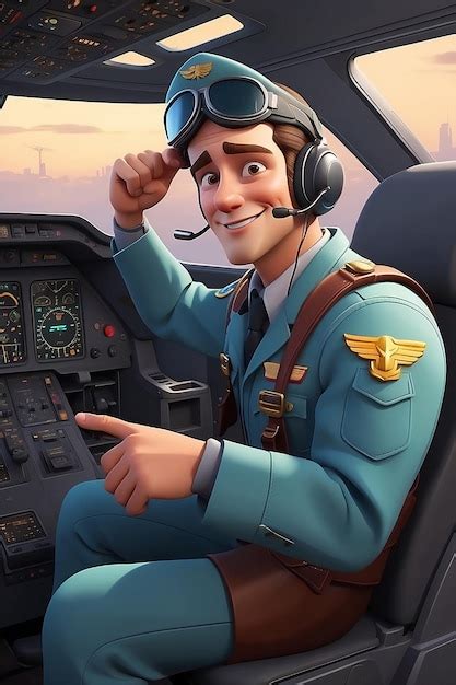 Premium Photo 3d Animation Style Cartoon Character Illustration Of Pilot