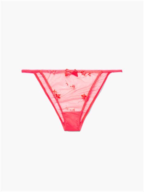 Foiled Sprigs Embroidered String Bikini In Pink SAVAGE X FENTY