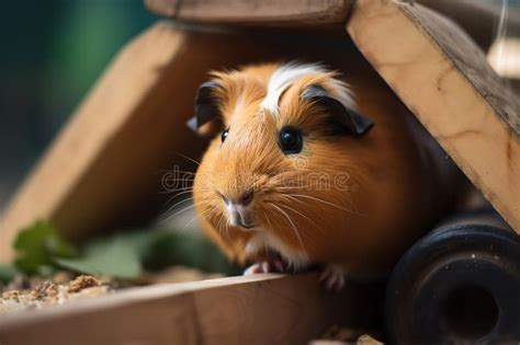 A Playful And Adventurous Guinea Pig Exploring A Play Area Showing Off