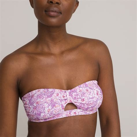 Bikini oberteil in bandeau form mit blumen print geblümt La Redoute