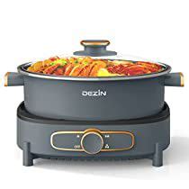 Dezin Electric Shabu Shabu Pot With Removable Pot 4L Non Stick Hot Pot Electric With Multi