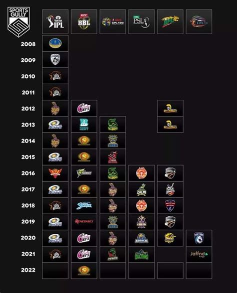 Winners Of Different T20 Leagues Rcricket