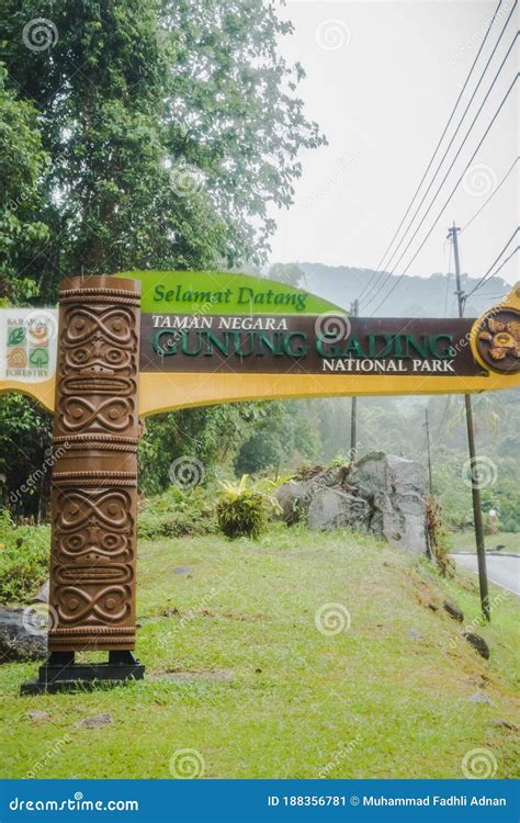 The Signboard Of Taman Negara Gunung Gading Or Gunung Gading National