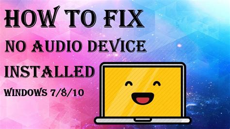 How To Fix No Audio Device Installed Problem In Windows 10 YouTube