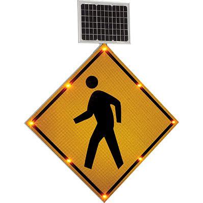 Solar Powered Led Signs Pedestrian Crossing Sign Emedco