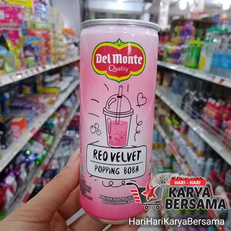 Jual Minuman Del Monte Red Velvet Popping Boba Botol Ml Shopee