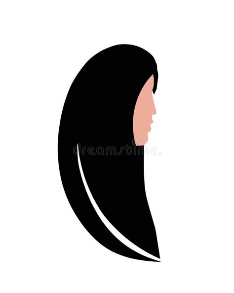 Frauenprofil Mit Dem Langen Schwarzen Haar Vektor Abbildung Illustration Von Brunette