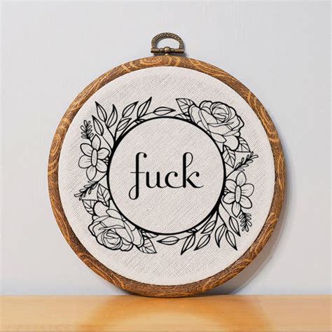 Fuck Embroidery Vulgar Cross Stitch Wall Art Inappropriate Home Decor