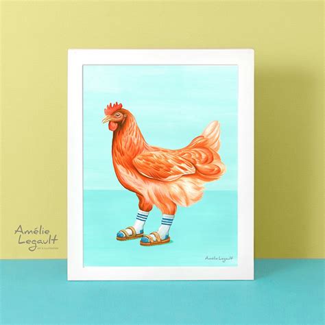 hen wall art hen art print hen artwortk hen illustration etsy singapore