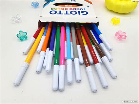 Фломастеры Giotto "Turbo Color", 24 цвета - «Яркие, смываемые и на ...
