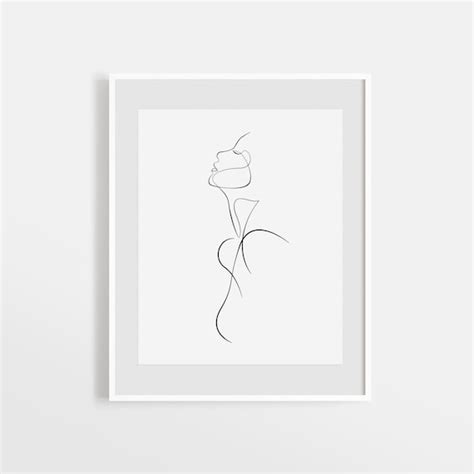 Minimalist Silhouette Girl Abstract Naked Woman Print Female Etsy