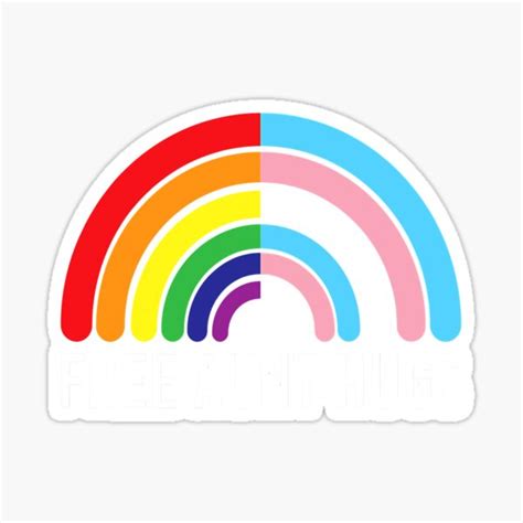 Free Aunt Hugs Rainbow Transgender Flag LGBTQ Gay Pride Sticker For Sale By Cavernousguidan