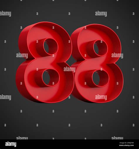 A D Rendering Of The Number Eighty Eight In Red Over The Black