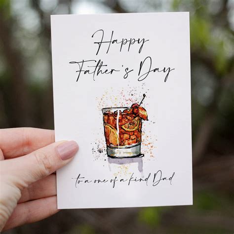 happy fathers day  fashioned cocktail card  memorology