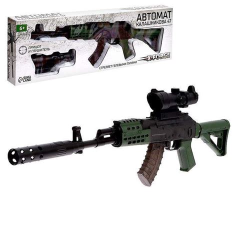 Игрушечный автомат Калашникова 47, стреляет гелевыми пулями 7-8 мм (арт ...