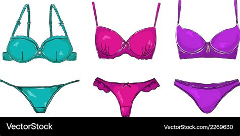 Lingerie Color Set Royalty Free Vector Image Vectorstock
