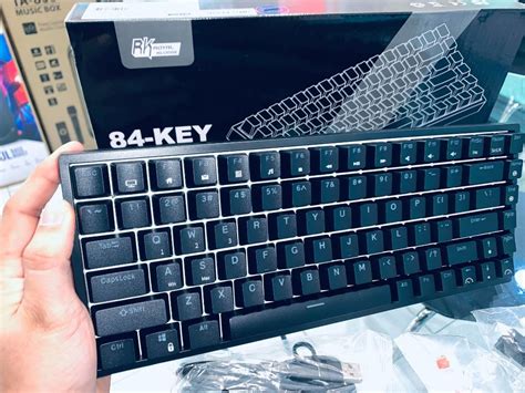 Royal Kludge Rk Rgb Hot Swap Black Keyboard Red Switch Tri Mode Bluetooth Wired Ghz Rech