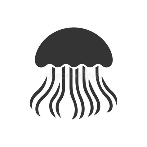 Jellyfish Icon Vector Isolated On White Background Logo Concept Stock