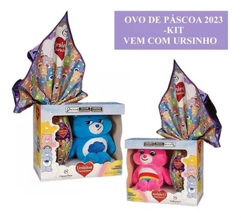 Kit Ovo De P Scoa Ursinhos Carinhosos Azul Rosa C Brinde Parcelamento