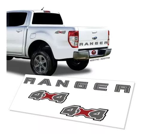 Adesivo Ford Ranger 2020 Kit Emblema 4x4 Grafite Parcelamento Sem