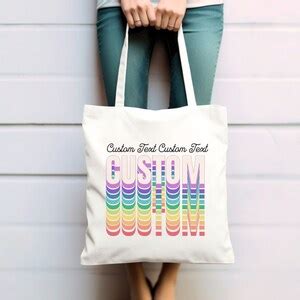 Custom Pride Flag Tote LGBTQIA Ally Gift Personalized Rainbow Pride Tote Bag Gift For Gay Men