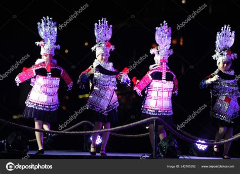 chinese women miao ethnic minority dressed traditional miao costumes