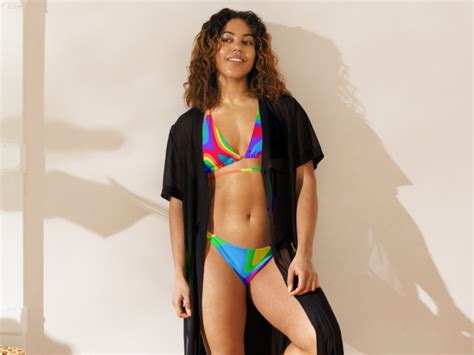 LGBTQ String Bikini LGBTQ Flag Bikini Rainbow Swirl Pride Bikini