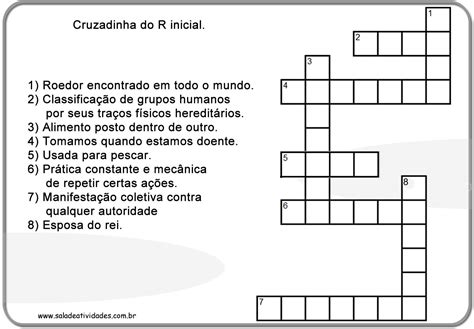 Palavras Cruzadas Para Imprimir Nível Médio