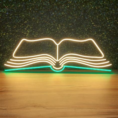 Iluminações Livraria - Luminária Painel Neon Led - Livro / Livraria 75x25cm