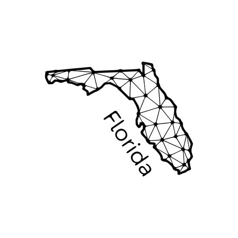 Premium Vector | Florida state map polygonal illustration made of lines
