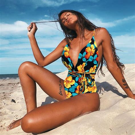 Color Print Hot One Piece Swimwear Women Beach Monokini Swimsuit Trikini Mujer Banador Biquini