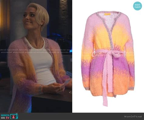 Wornontv Gigis Embellished Ombre Cardigan On Sex Life Clothes And Wardrobe From Tv