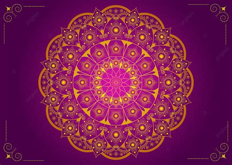 Gold Mandala Background In Wedding Invitation Card Style Pattern With