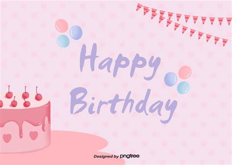 happy birthday background  pink simple party flag balloon fresh