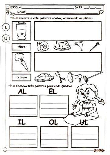 Atividades Com L Ou U - Atividades Ortografia do L ou U Atividades ortográficas com L ou U ...
