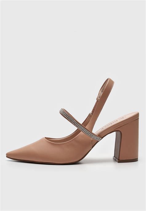 Scarpin Slingback Bebecê Tira Hotfix Nude Compre Agora Dafiti Brasil