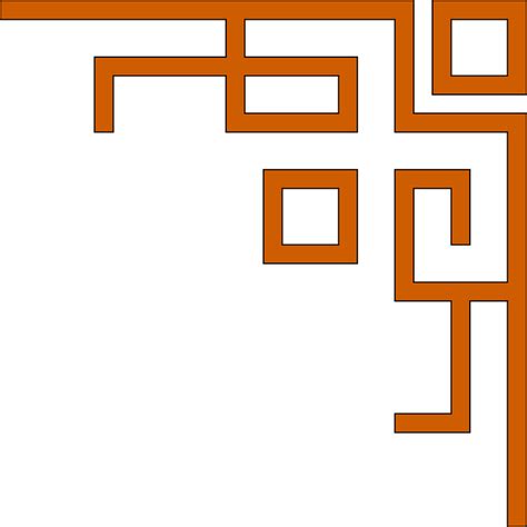 vector graphic corner border orange ornate  image