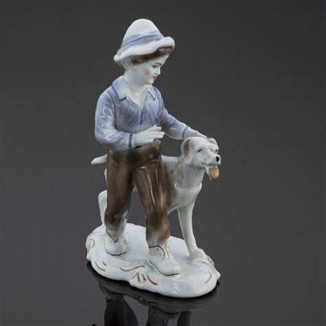Статуэтка "Мальчик с собакой", фарфор, роспись, аэрография, Arpo ...