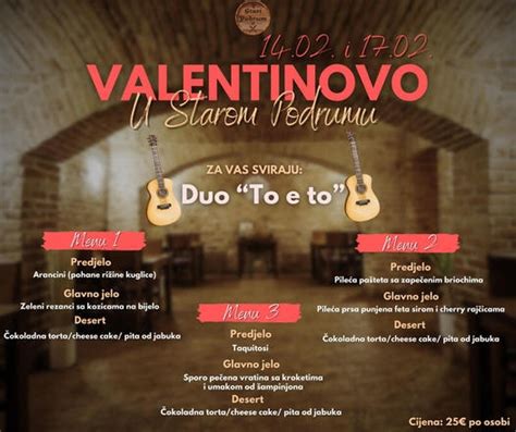 Gorički restorani povodom Valentinova nude posebne menije evo popisa