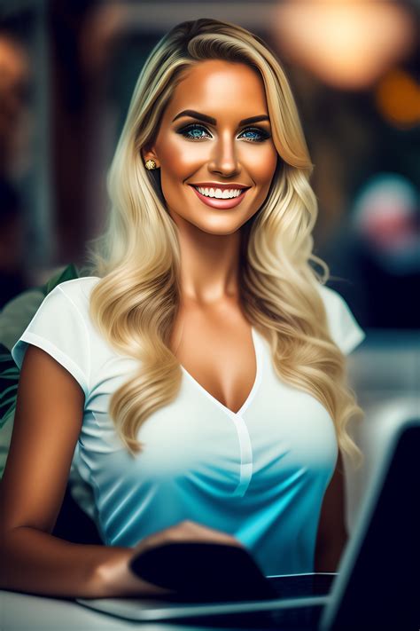 Lexica Blonde Girl Working Laptop