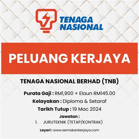 Mac Peluang Kerjaya Tnb Tenaga Nasional Berhad Gaji Rm