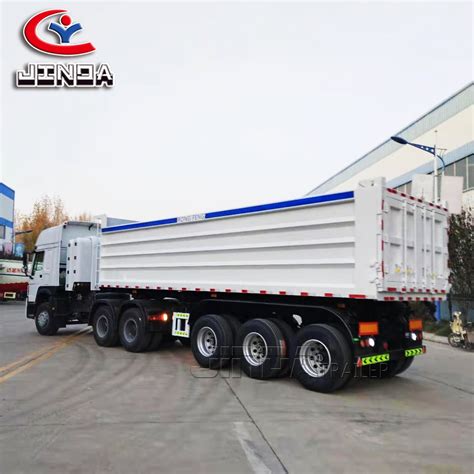 Jinda 3 Axles Heavy Duty 30m3 40 60ton Hydraulic Tipping Tipper Dump