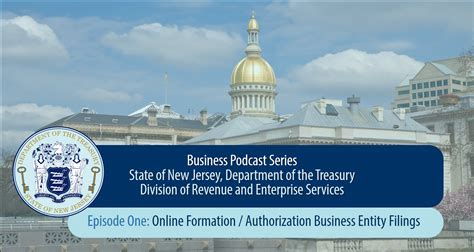 New Jersey Certificate Of Formation State Of NJ NJ Treasury DORES