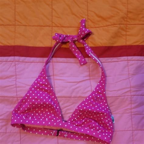 Roxy Swim Polka Dot Pink And White Roxy Bikini Top Poshmark