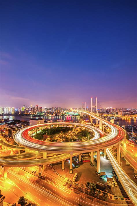 Aerial View Of Nanpu Bridge by Fei Yang