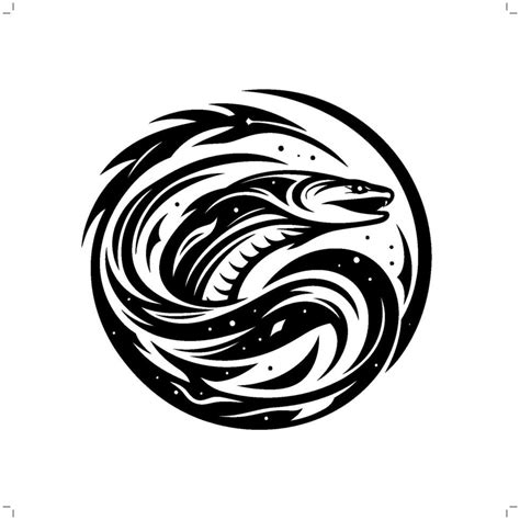 Electric Eel In Modern Tribal Tattoo Abstract Line Art Of Animals