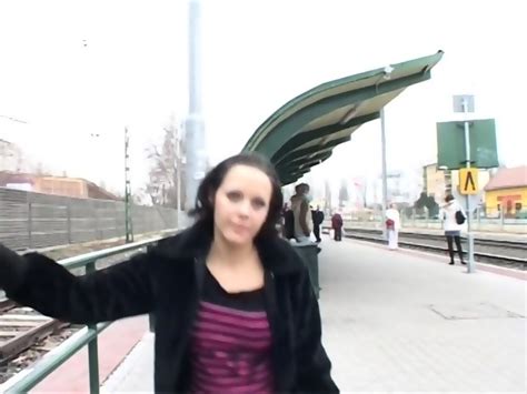 Pissing Brunette In Public