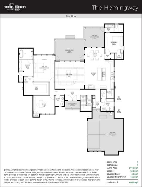 The Hemingway Custom Home Floor Plan | Collins Builders