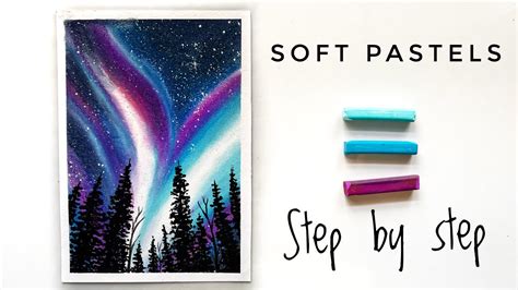 How To Draw Northern Lights With Soft Pastels Step By Step Drawing