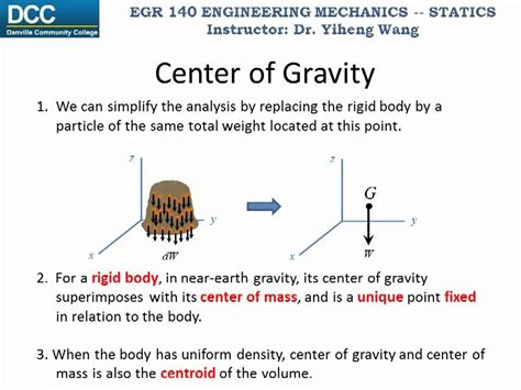 Center Of Gravity Equation